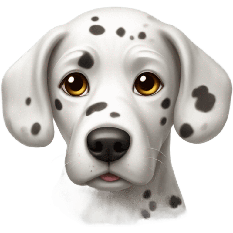 White dog with brindle spots emoji