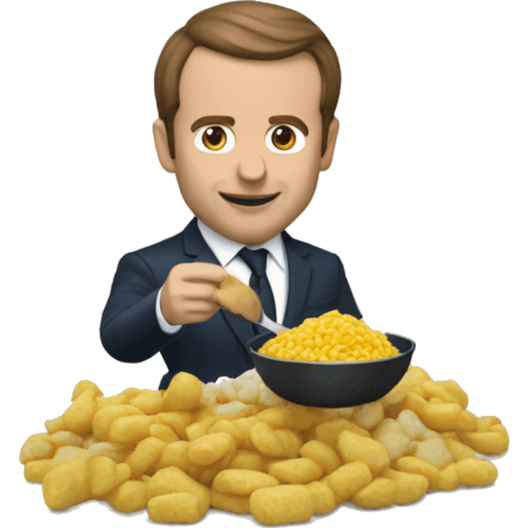 Macron qui mange des pâtes  emoji