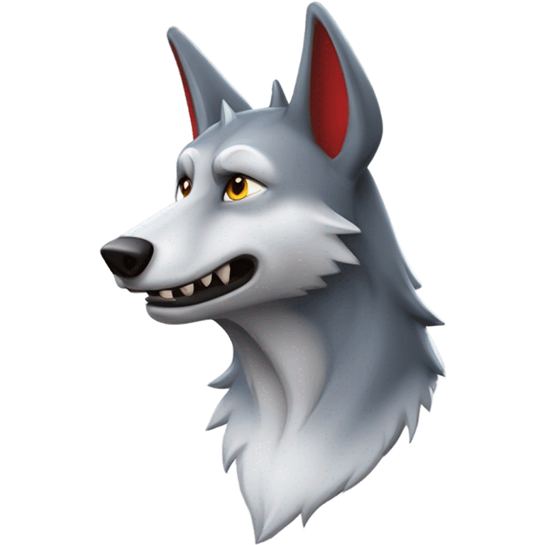 Loup furry en diablotin  emoji