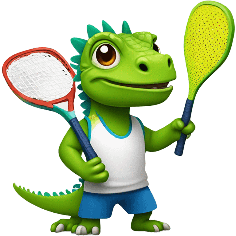 Iguana playing pickleball in key west emoji