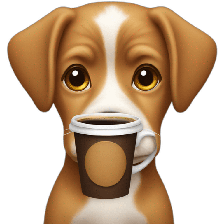 dog drinks coffee emoji