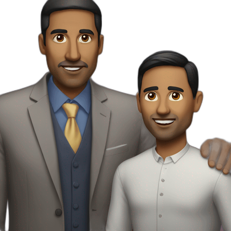 A indian man next to Stephen a emoji