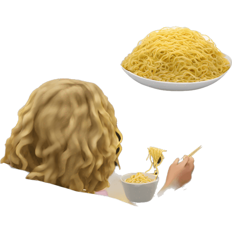 Eating noodles women watching tv  emoji