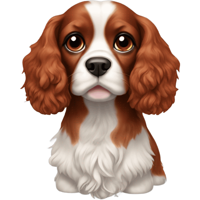 Cavalier spaniel, all red fur emoji