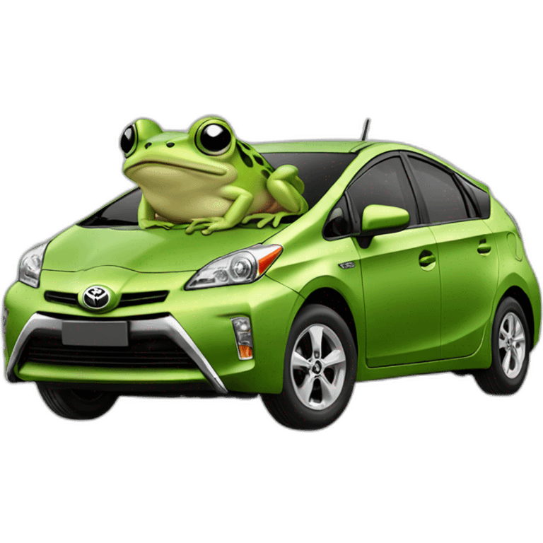 frog driving a toyota prius emoji