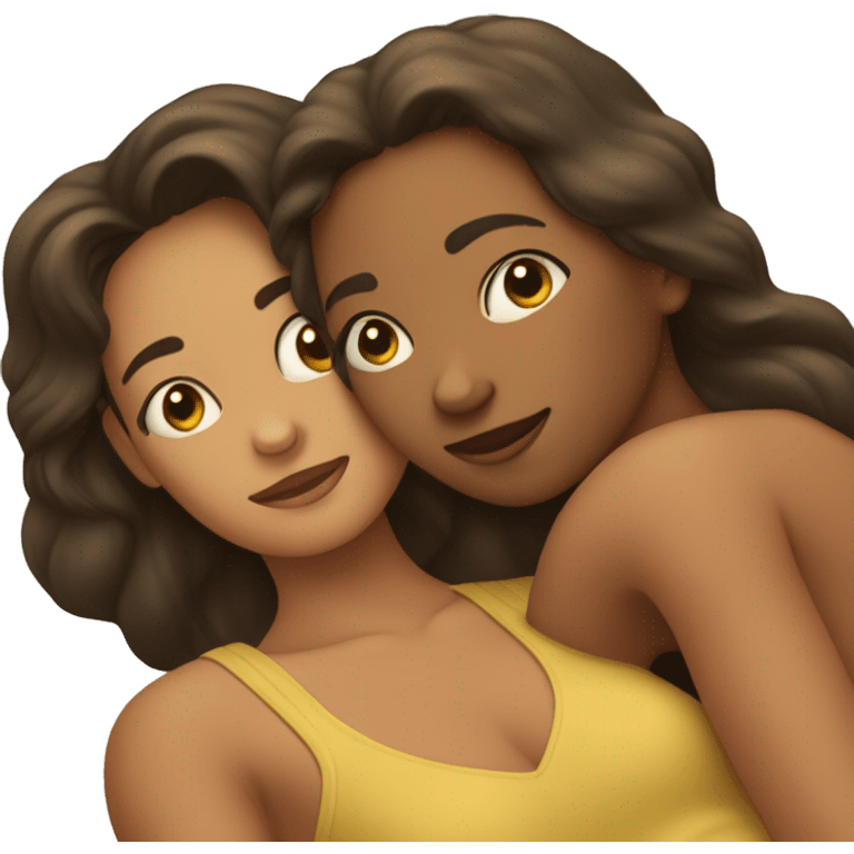 one girl lies on another’s one back emoji