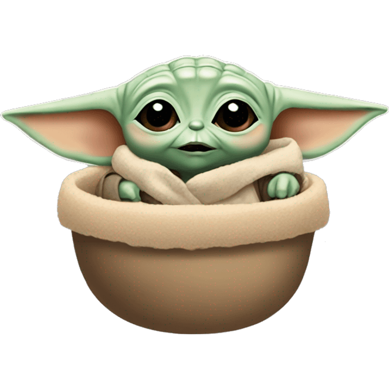 Baby yoda with boba emoji