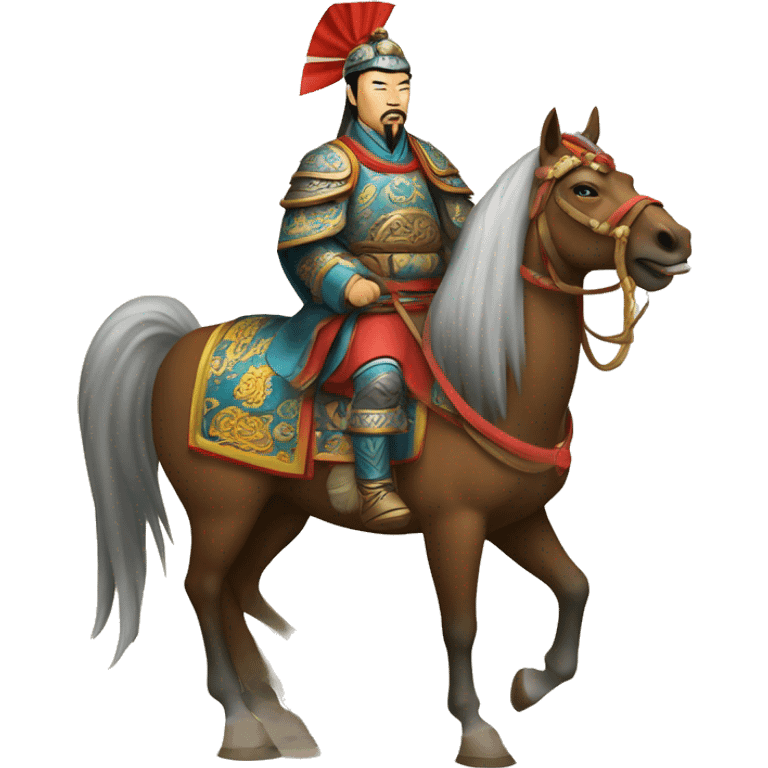 Yuan dynasty Mongolian general on horse emoji