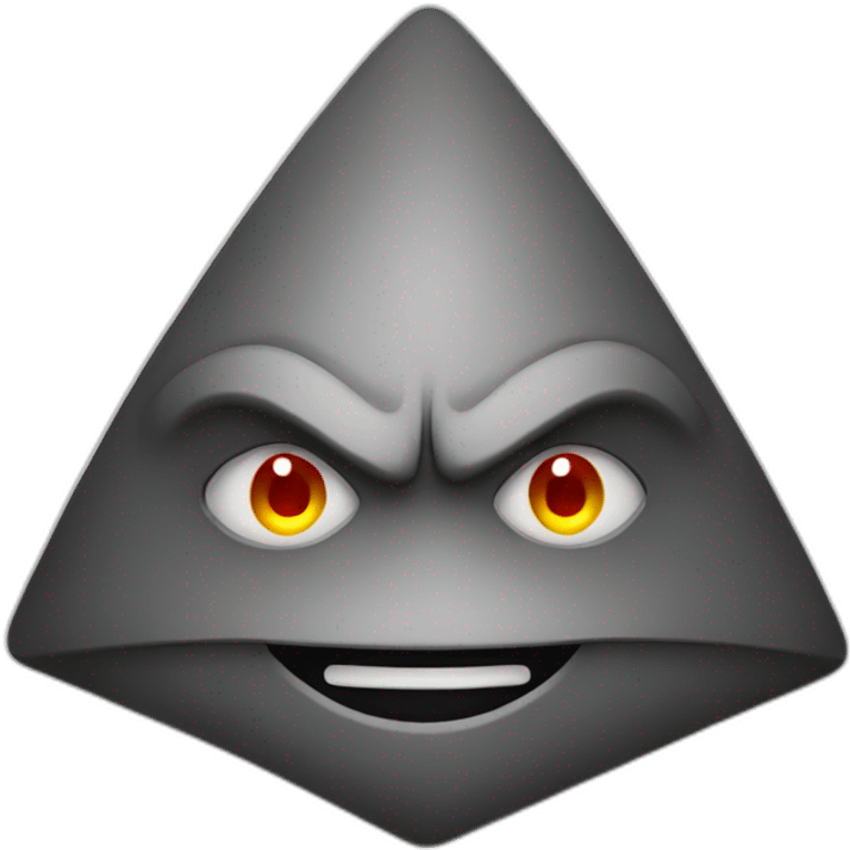 evil with triangle on emoji