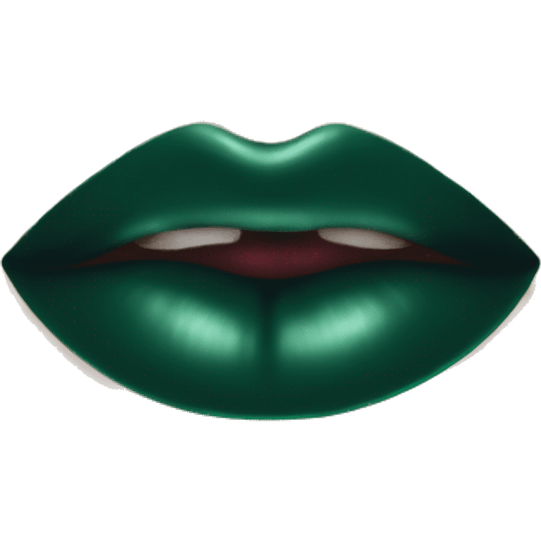 kiss lips beautiful dark emerald color emoji