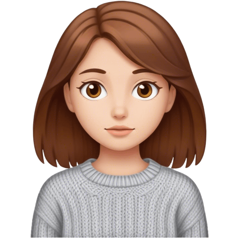 brown haired girl in sweater emoji