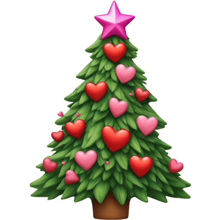 Cristmas tree with hearts emoji