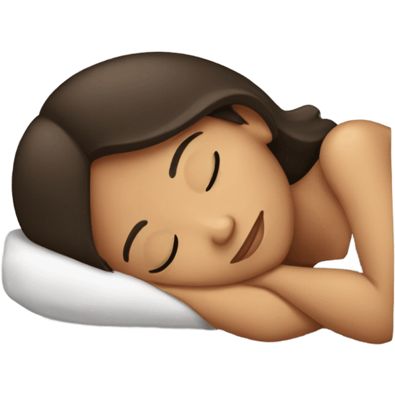 Brunette girl sleepin emoji