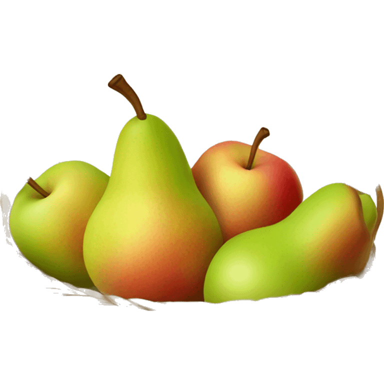 Pears and apples in basket emoji