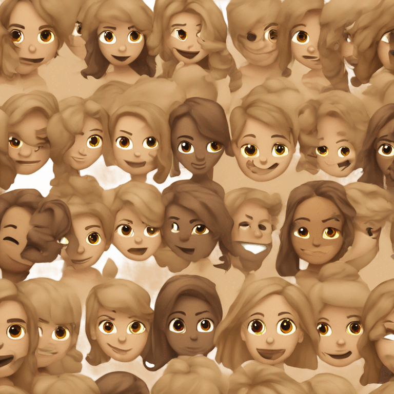 Des emojis dans les tonts marrons beige emoji