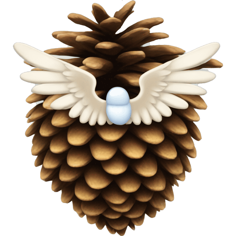 Pinecone with angel wings emoji