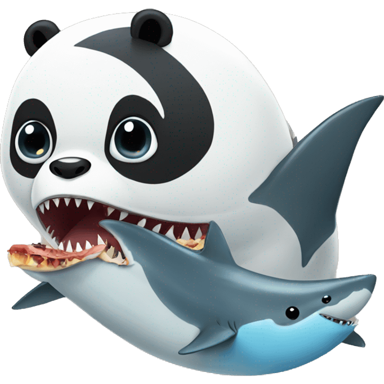 Panda eating a shark emoji