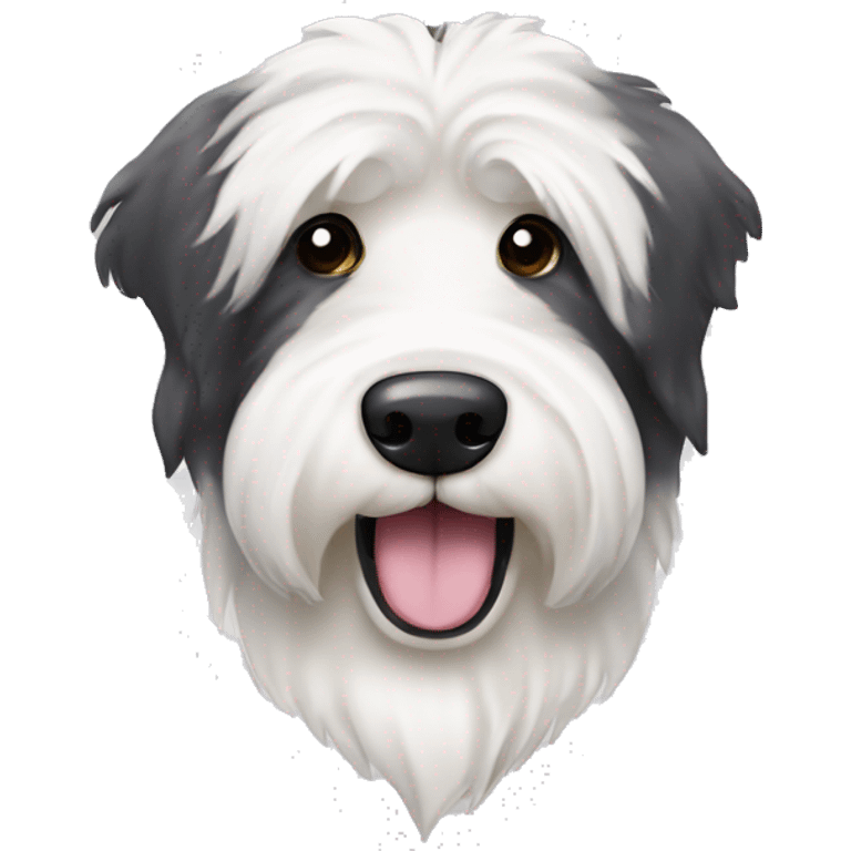 Old English Sheepdog neckless with black eyes emoji