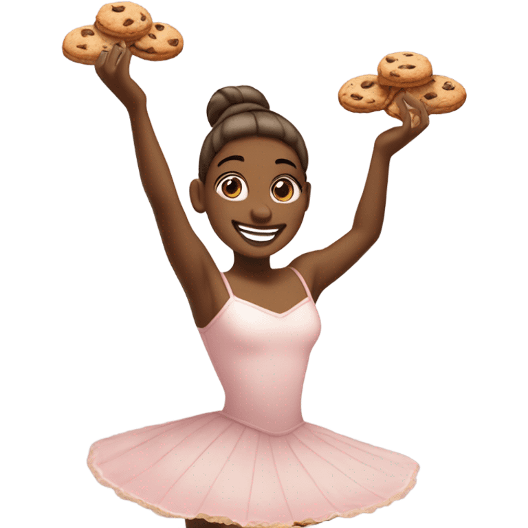 Ballerina eating cookies emoji