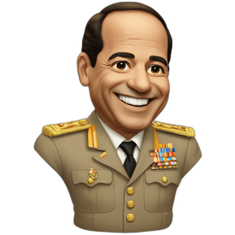 Abdel Fattah El-Sisi standing laughing emoji