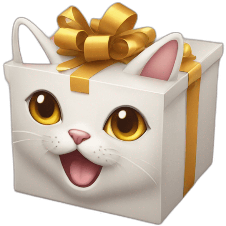 cat gift box emoji