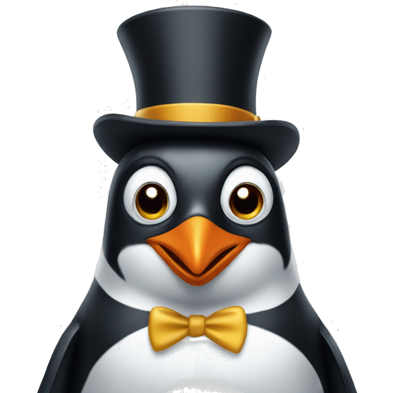 Penguin with a top hat emoji