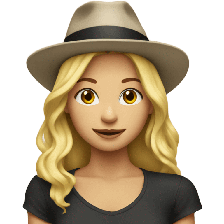 blonde girl in hat Takes emoji