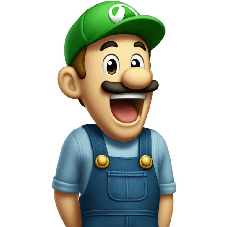 Yawning Luigi  emoji