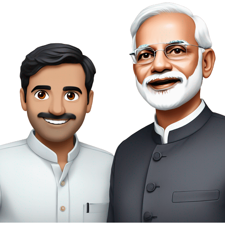 Narendra modi with dhruv rathee emoji