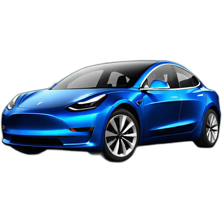 Tesla model 3 bleu emoji