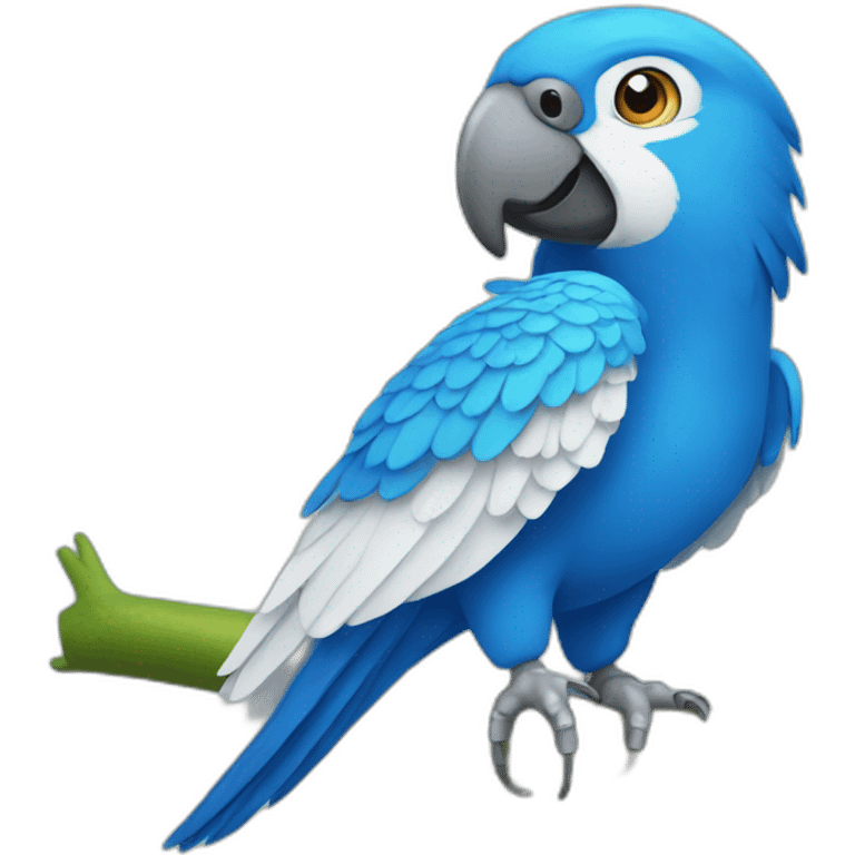 Blue Parrot and white emoji