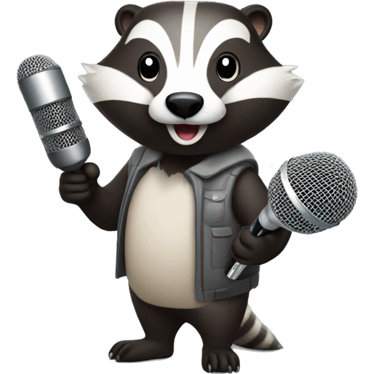 badger with microphone emoji