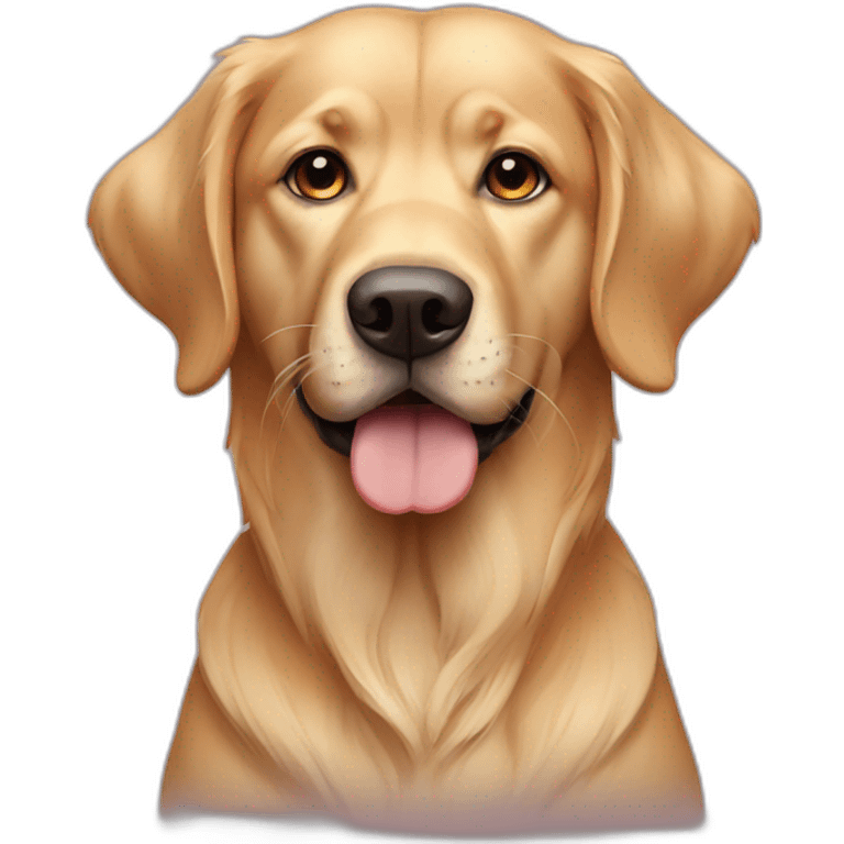 dog close up looking straight to you retriever emoji