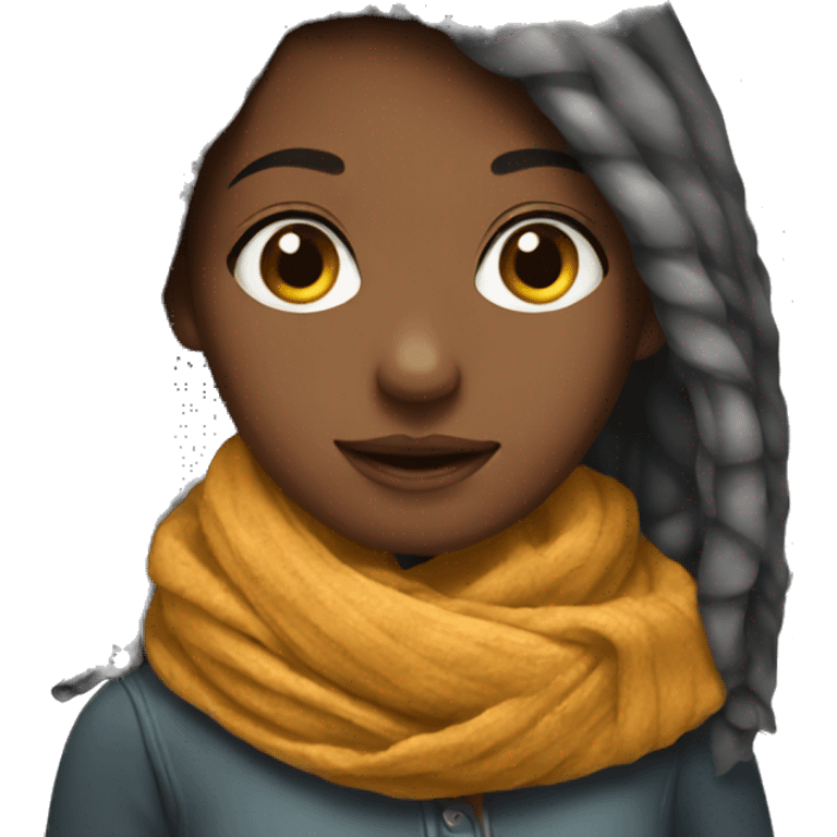 girl wearing a scarf emoji