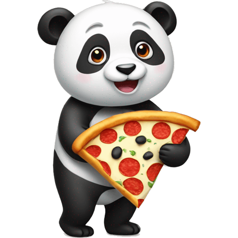 panda holding a pizza iPhone emoji emoji