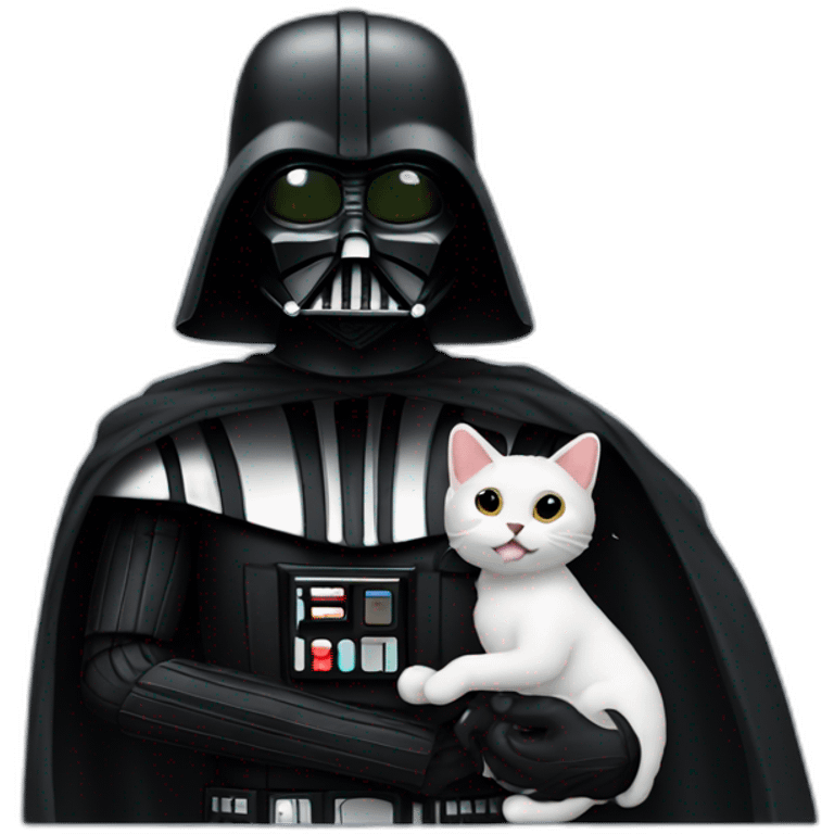 Dark Vador holding a cat emoji