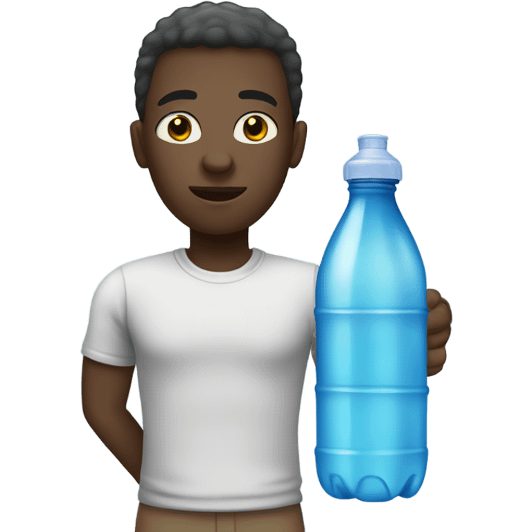 African with an empty water bottle emoji