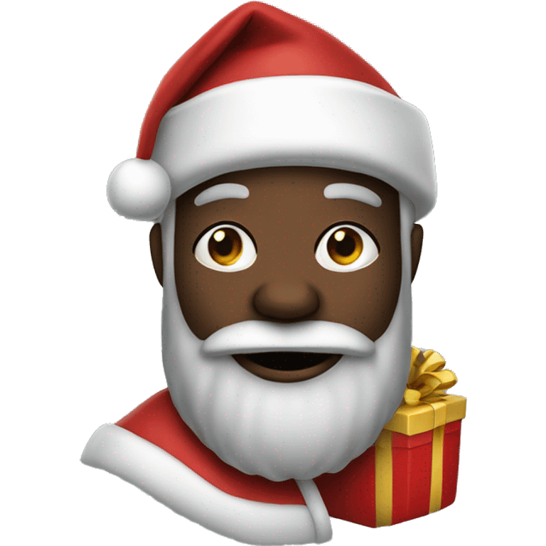 black santa with sack of presents  emoji