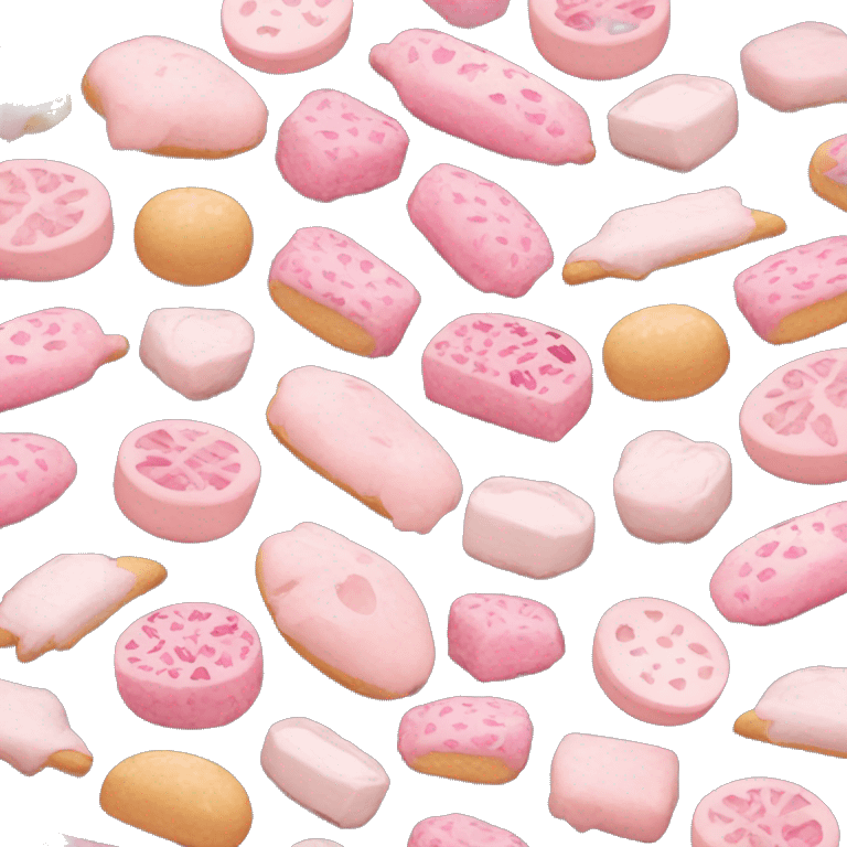 pink and white food emoji