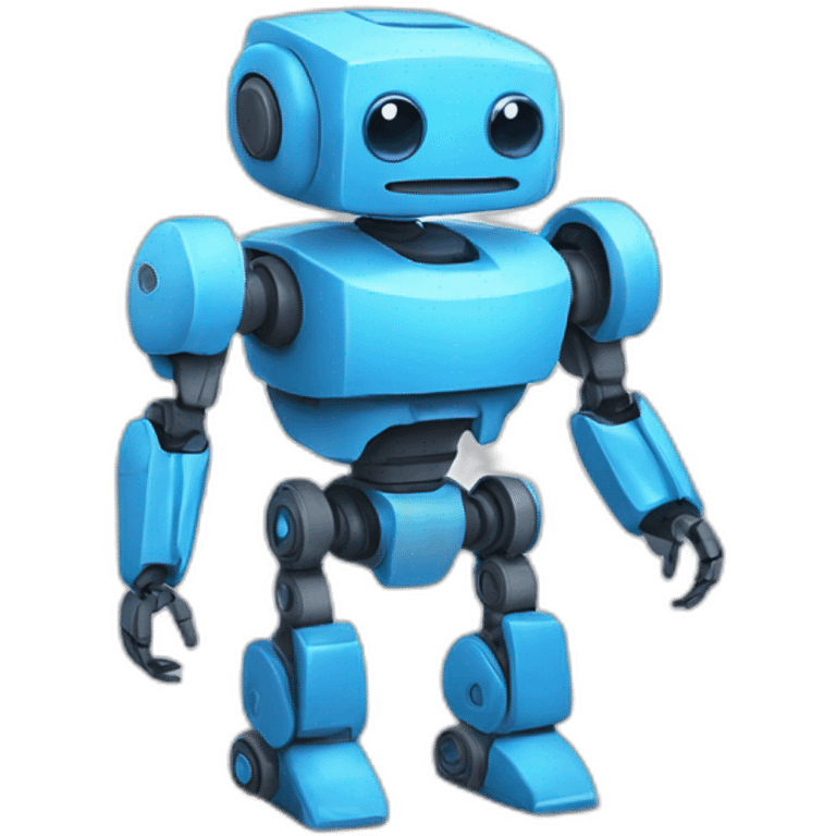 cute small blue robot with small body emoji