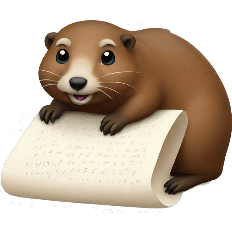 ground hog and writing emoji