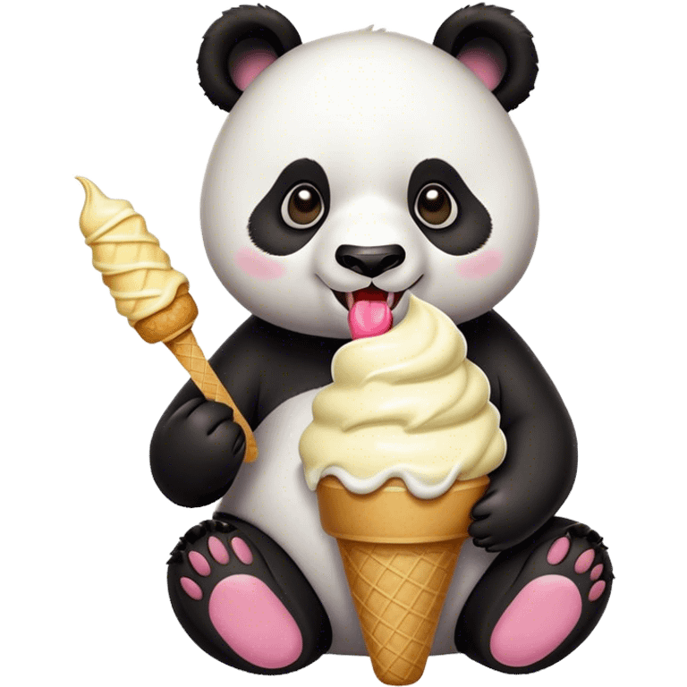 Panda eating ice cream emoji