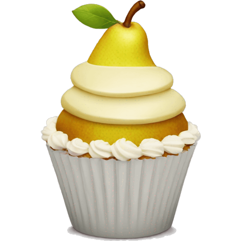 Pear slice cupcake emoji