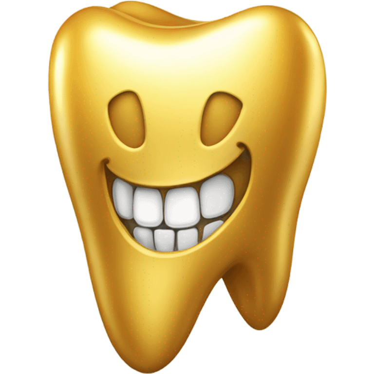 Golden smile tooth emoji