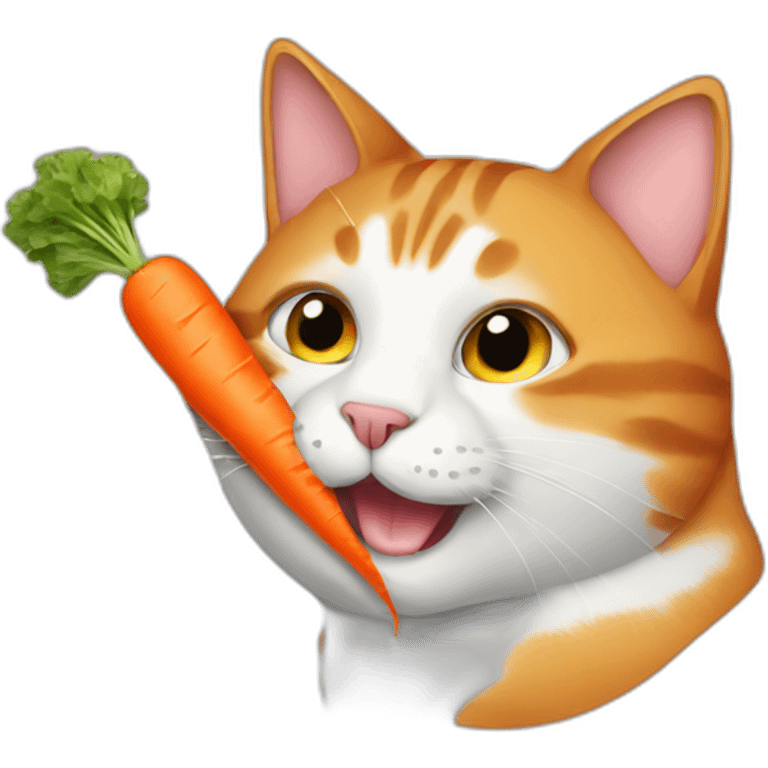 Cat eating a carrot emoji