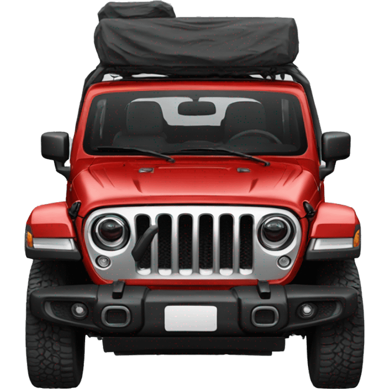 Red Jeep Gladiator doors off emoji