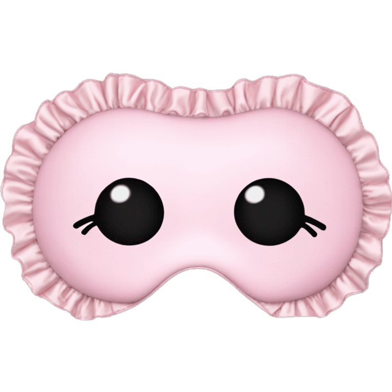 Light pink Frilly satin sleep mask without eyes emoji