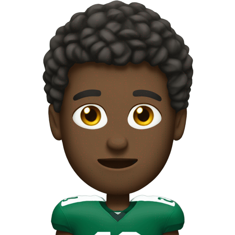 football player wearing green eagles jersey emoji