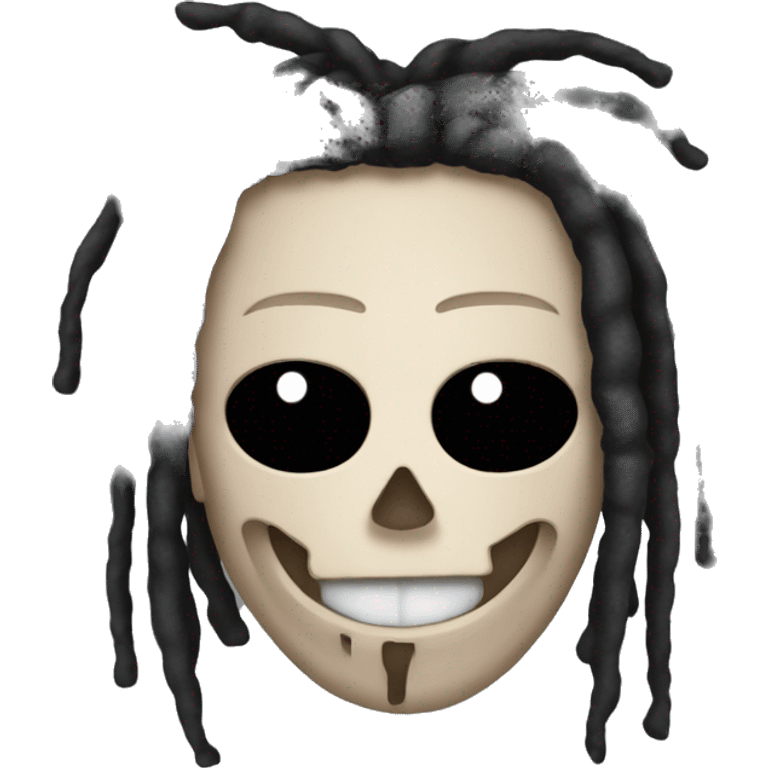 Dreads with skull face emoji  emoji