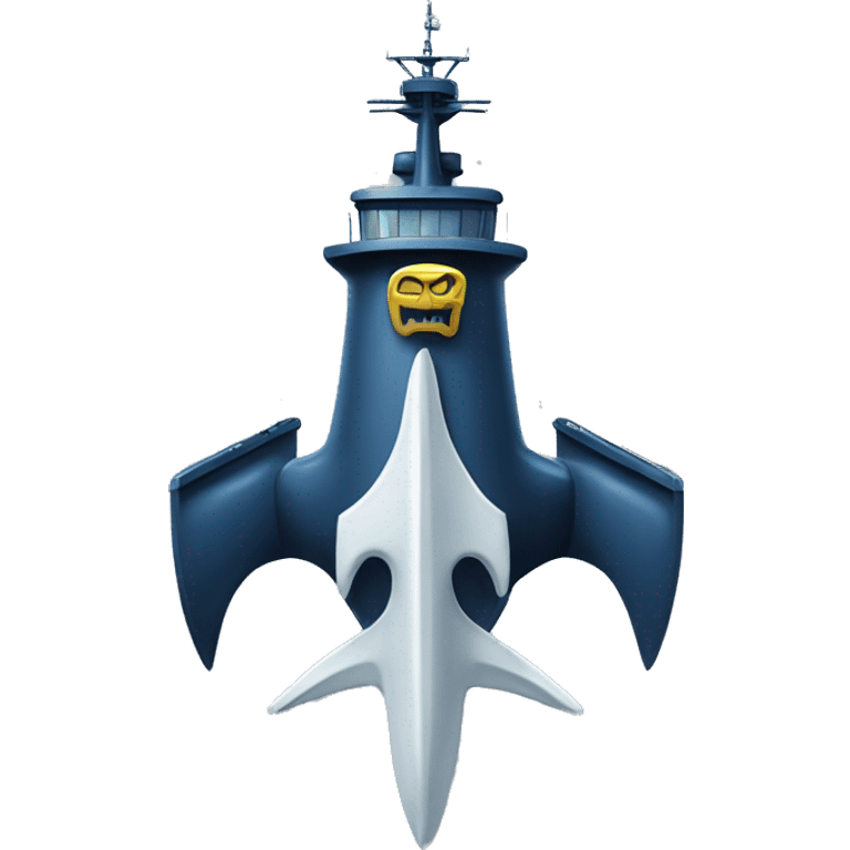 Trident on a battleship emoji